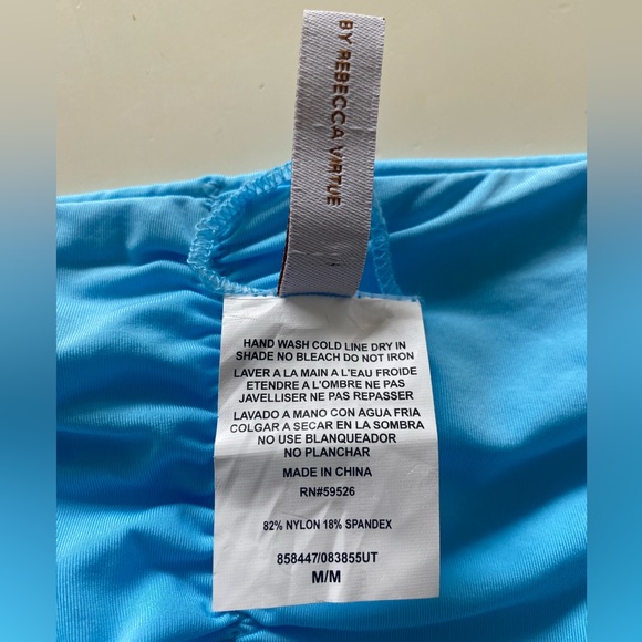 NWOT BECCA BY REBECCA VIRTUE Adela Ruched Hipster Bikini Bottom Light Blue - Picture 10 of 11
